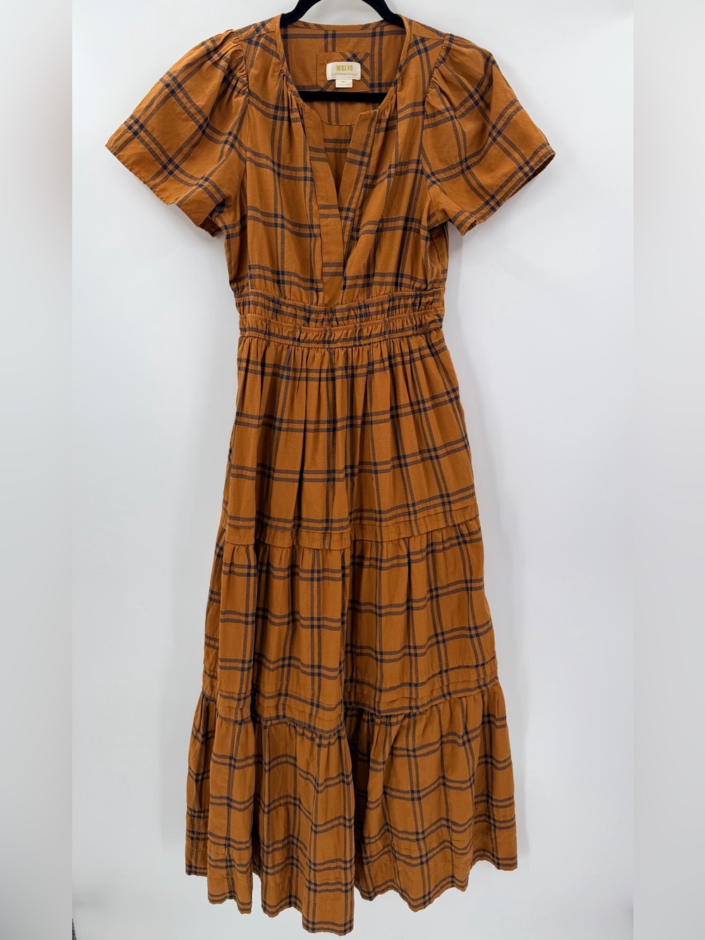 Anthropologie Maeve Somerset Plaid Maxi Dress Small Fall Wedding Guest